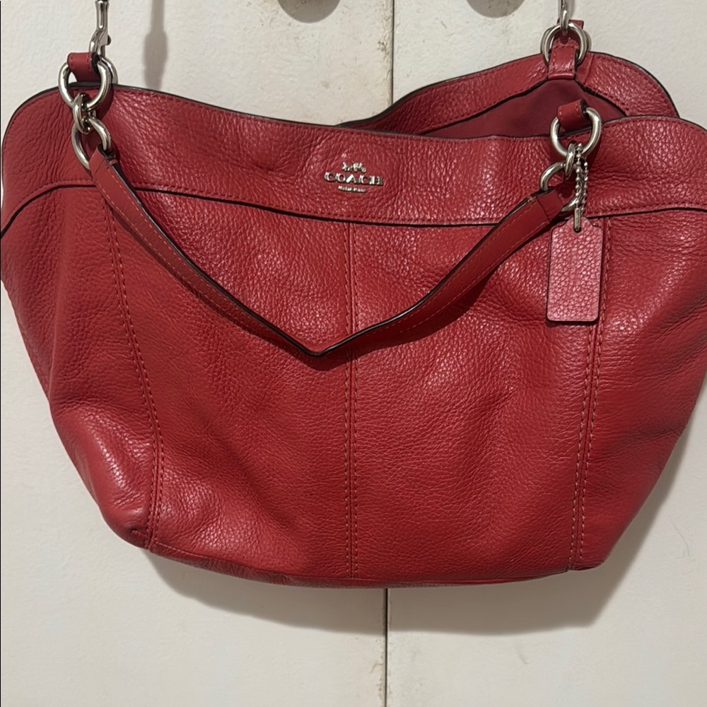 Coach Coral Leather Shoulder Bag
